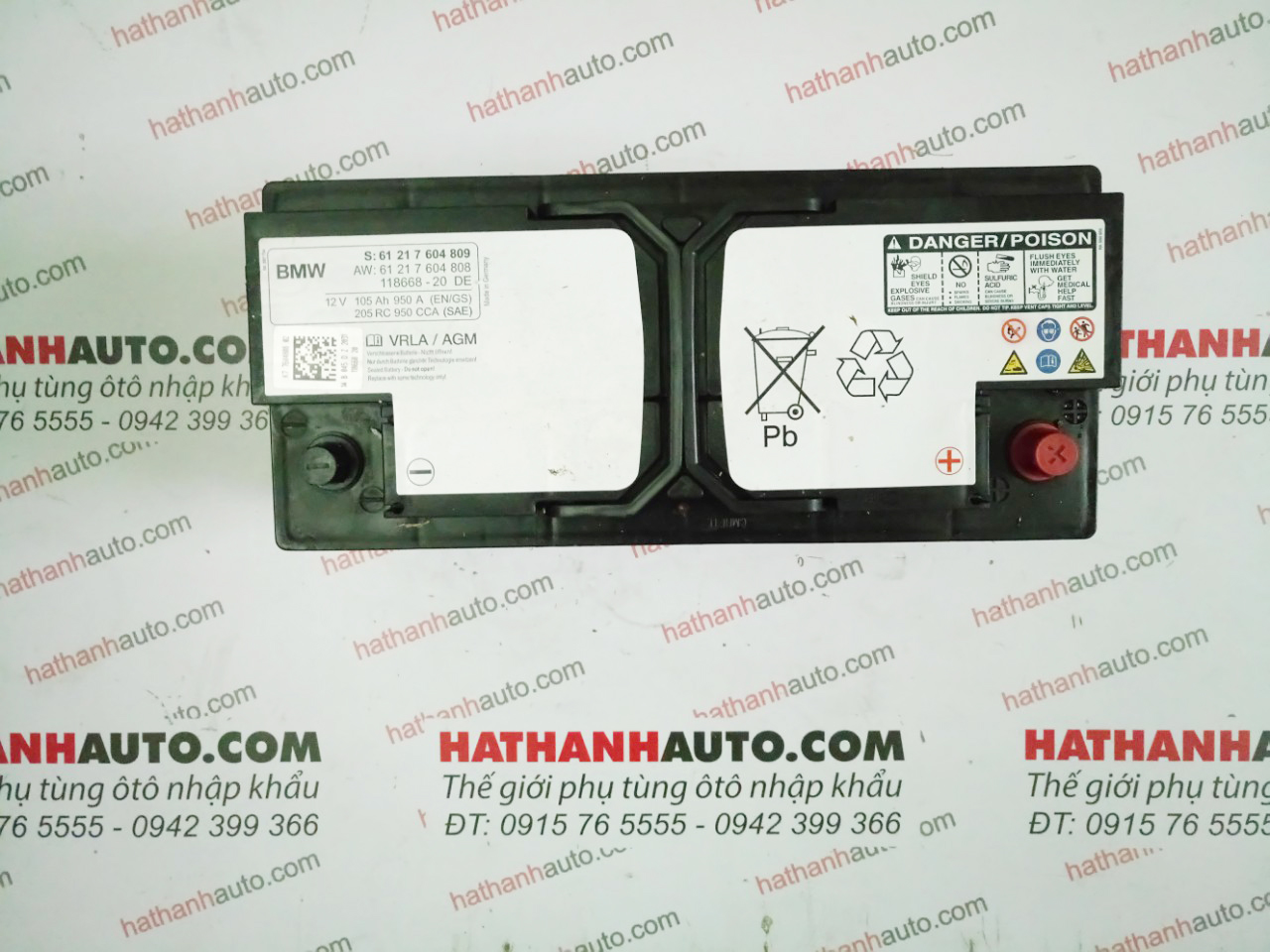 Bình điện (ắc quy) chính xe BMW - 61217604808 - 61217604809