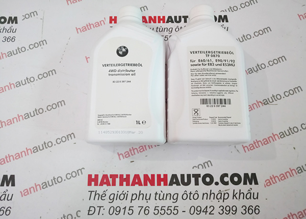 Dầu (nhớt) cầu xe BMW - 83220397244 - 83 22 0 397 244