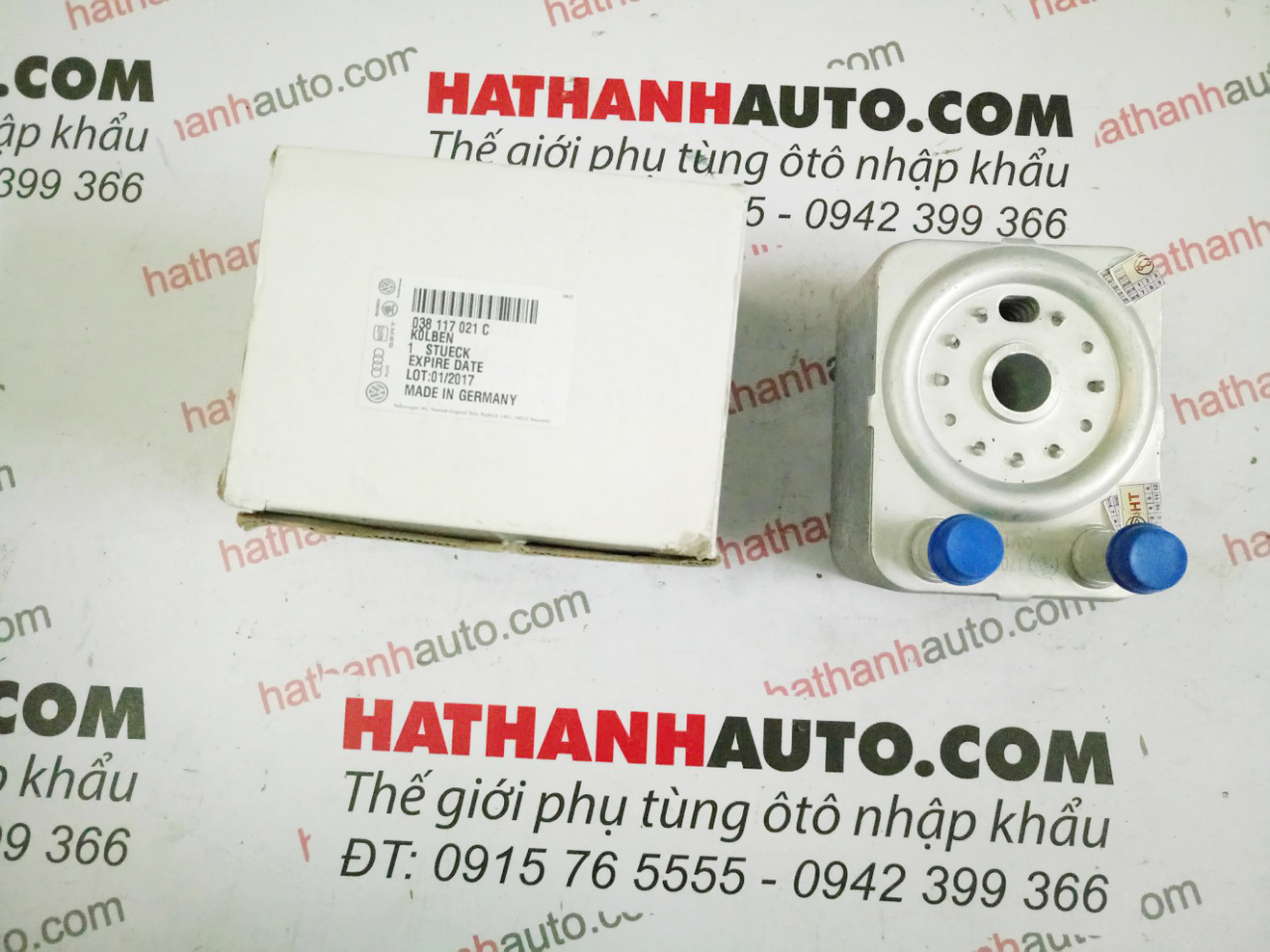 Két làm mát dầu (nhớt) máy xe Audi A3, 200, A4, A5, A6 - 038117021C