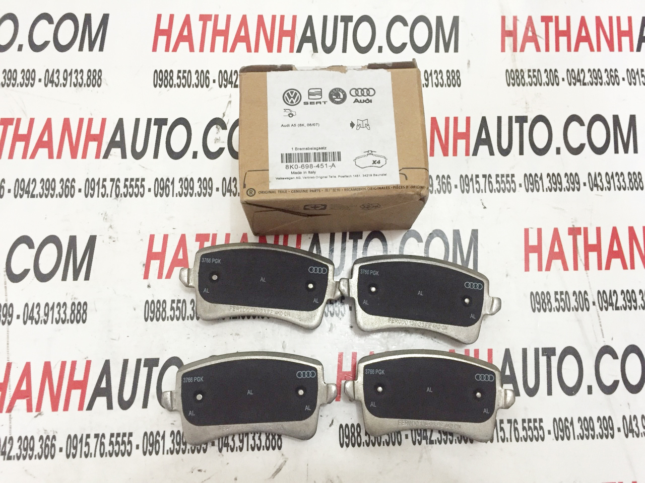 Má phanh (bố thắng) sau xe Audi A4, A4 Quattro - 8K0698451A - 8K0 698 451 A