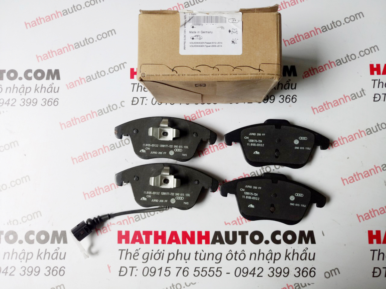 Má phanh (bố thắng) trước xe Audi A3 - 3C0698151C - 3C0698151