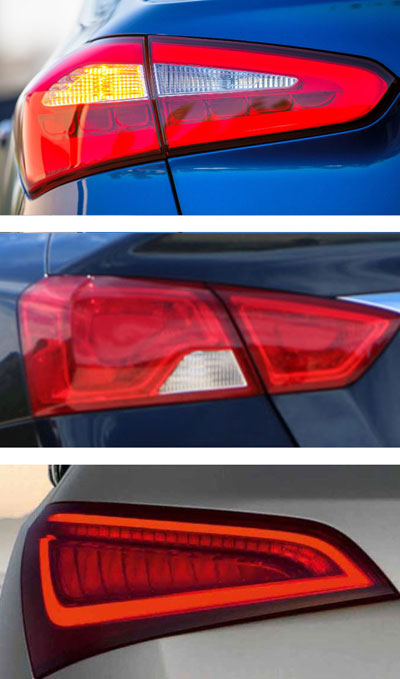 Đèn hậu của Kia Forte, Chevy Impala và Audi Q5